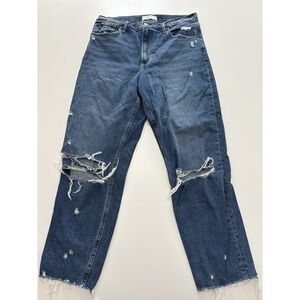 Women's Abercrombie And Fitch The Mom High Rise Holey Jeans SZ 31/12